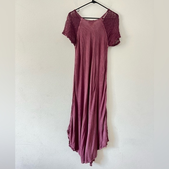 Sakkas Egan Magenta Long Embroidered Caftan Dress Embroidered Sleeves One Size - Picture 10 of 16